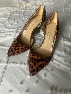 Jessica Simpson Leopard Print Pointed-Toe Pumps - Brown & Black